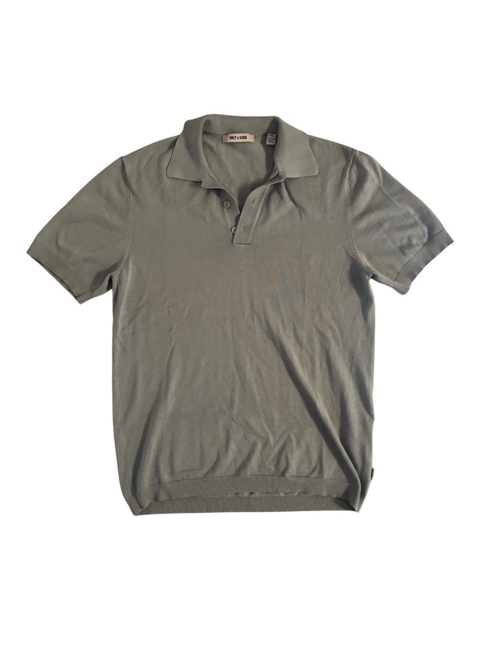 ONLY & SONS Light Sage Green Short-Sleeve Polo